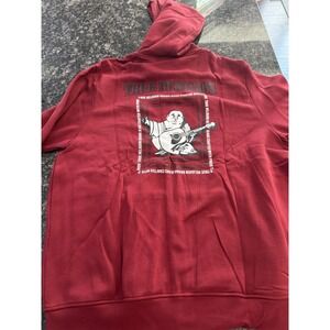 True Religion Radiant Buddha Zip Hoodie Men's 3XL  Red Dahlia Pullover Sweater